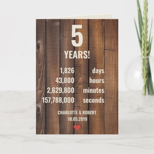 Carte 5e anniversaire mariage (Devant)