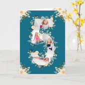 Carte 5e anniversaire Photo Collage bleu Fleur jaune Tur (Fleur jaune)
