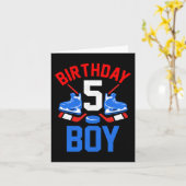 Carte 5e anniversaire pour filles garçons 5 ans de hocke (Fleur jaune)