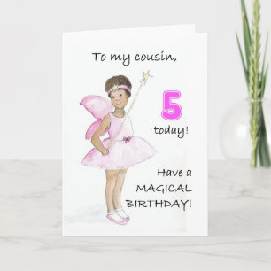 Carte 5e anniversaire pour un Cousin - Fée noire