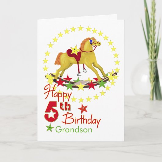 Carte 5e anniversaire Rocking Horse Stars (Devant)