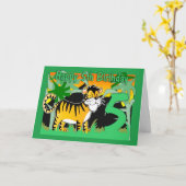 Carte 5e anniversaire - Tigre (Fleur jaune)