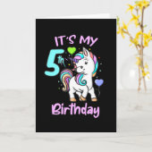 Carte 5e Anniversaire Unicorn Cadeaux Enfants Pour Fille (Fleur jaune)