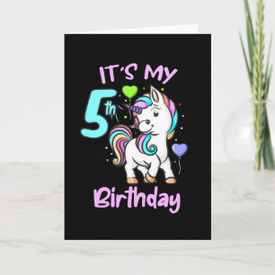 Carte 5e Anniversaire Unicorn Cadeaux Enfants Pour Fille