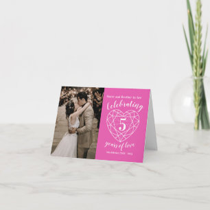 Carte 5ème anniversaire de mariage photo personnalisée r