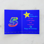 Carte 5èmes étoiles d'anniversaire de coutume pour (Intérieur)