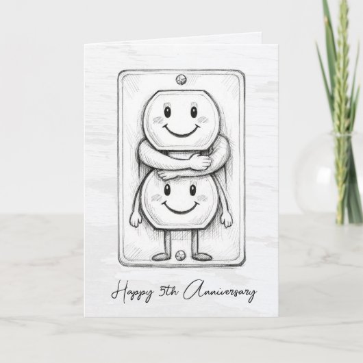 Carte 5th Wedding Anniversary Electrical Socket (Devant)