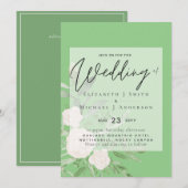 Carte 5x7 blanc Bouquet - Mariage budgétaire superposé (Devant / Derrière)