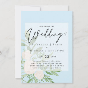 Carte 5x7 blanc Bouquet - Mariage budgétaire superposé