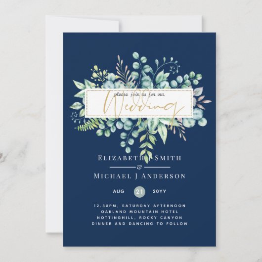 Carte 5x7 Eucalyptus Dreams - Mariage de verdure botaniq (Devant)