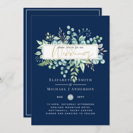 Carte 5x7 Eucalyptus Dreams - Mariage de verdure botaniq (Devant / Derrière)