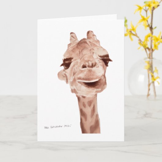Carte 5x7 giraffe (Fleur jaune)