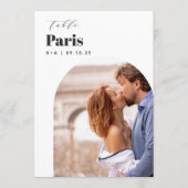 Carte 5x7 Mariage Voyage Destination Numéro de la photo (Dos)