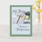 Carte 60 Anniversaire de Nun, Profession religieuse (Fleur jaune)