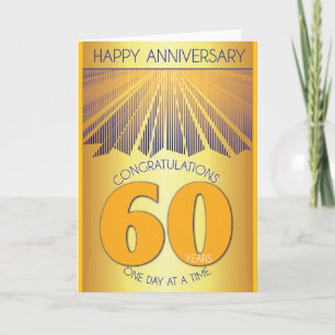 Carte 60 ans d'anniversaire de sobriété   Golden Ray 12 