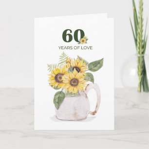 Carte 60 ans de tournesols pour les années d'amour
