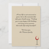 Carte 60 ans écriture moderne Verre à vin rouge (Dos)