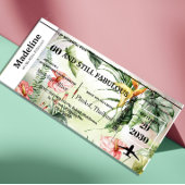 Carte 60 ans et Fabuleux Billet d'Embarquement Tropical