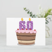 Carte 60 ans le gâteau d'anniversaire (Debout devant)