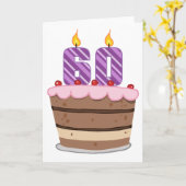 Carte 60 ans le gâteau d'anniversaire (Fleur jaune)