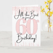 Carte 60 ans Pretty in Pink (Fleur jaune)
