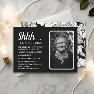Carte 60 ans surprise noir et blanc 