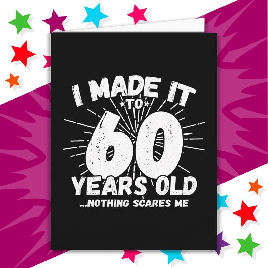 Carte 60 ans vieux mème sarcastique drôle 60ème annivers