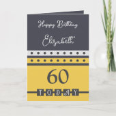 Carte 60 aujourd'hui gris jaune 60e anniversaire (Devant)