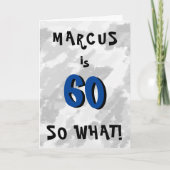 Carte 60 comme ça, Funny Quota et nom Blue 60e Birthday (Devant)
