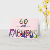 Carte 60 et fabuleux 60e anniversaire (Fleur jaune)
