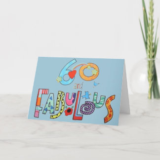 Carte 60 et Fabulous Happy 60th Birthday Card