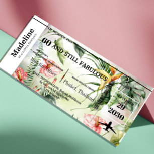 Carte 60 et Fabulous Tropical Boarding Pass Anniversaire