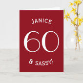Carte 60 et Sassy Simple Style Couleur personnalisée A04 (Fleur jaune)