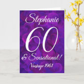 Carte 60 et Sensational Elegant Purple Anniversaire (Fleur jaune)