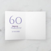 Carte 60 & fabuleux anniversaire violet gras nom date st (Intérieur)