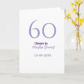 Carte 60 & fabuleux anniversaire violet gras nom date st (Fleur jaune)