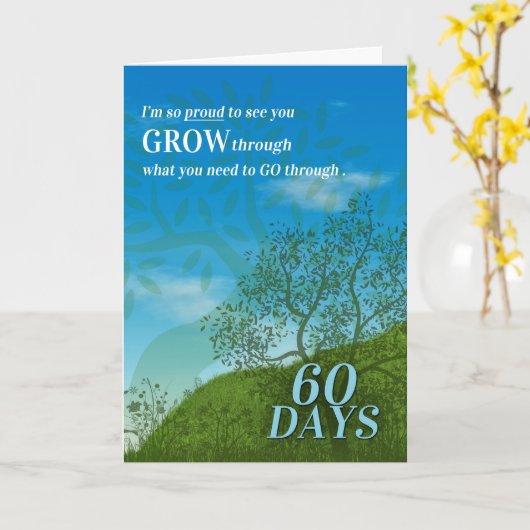 Carte 60 jours de sobriété prairie (Fleur jaune)