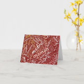 Carte 60 mots pour 'Mère' dans différentes langues (Fleur jaune)