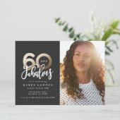 Carte 60 or faire 60 look beau photo anniversaire (Debout devant)