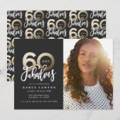 Carte 60 or faire 60 look beau photo anniversaire (Devant / Derrière)