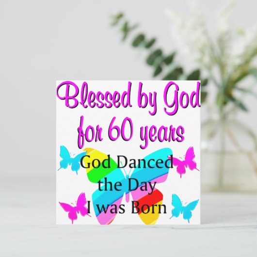 CARTE 60E ANNIVERSAIRE (Debout devant)