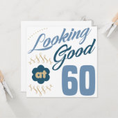 Carte 60e anniversaire à l'air bon (Devant/Arrière en situation)