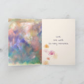 Carte 60e anniversaire Abstraite peinture et fleurs (Intérieur)