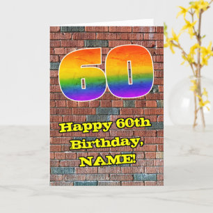 Carte 60e anniversaire : Arc-en-ciel amusant inspiré par