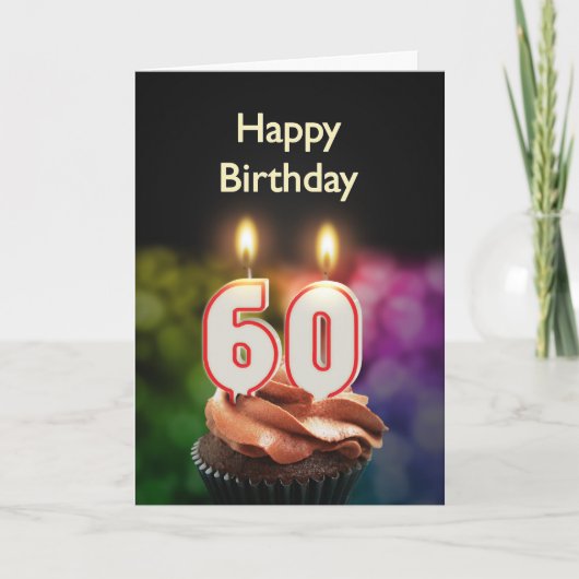 Carte 60e anniversaire avec bougies (Devant)