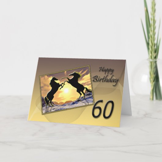 Carte 60e anniversaire avec chevaux d'élevage (Devant)