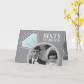 Carte 60e anniversaire bague diamant maintenant puis pho (Fleur jaune)