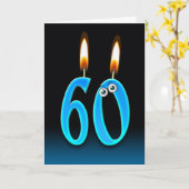 Carte 60e anniversaire bougies (Fleur jaune)