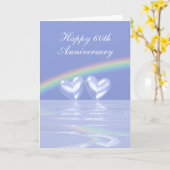 Carte 60e Anniversaire Coeurs de diamant (Tall) (Fleur jaune)