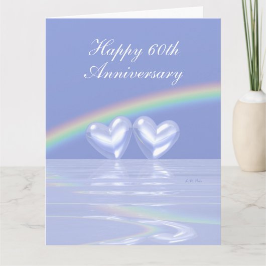 Carte 60e anniversaire Coeurs de diamants (Devant)